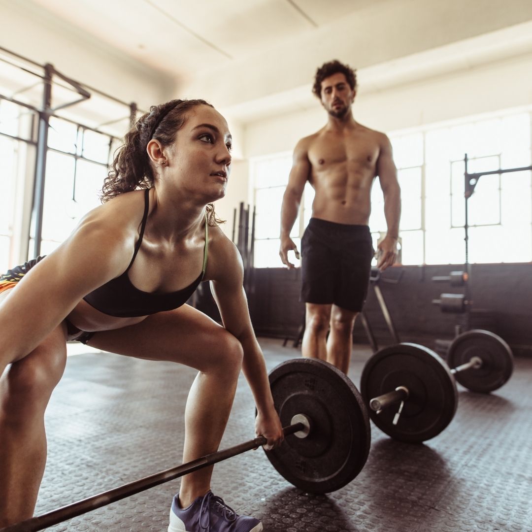 Two athletes working out