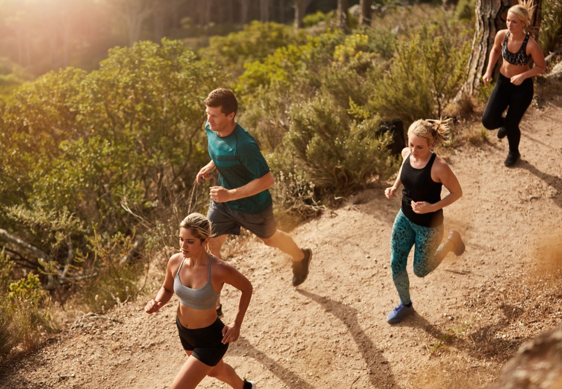 A group of runners jogging