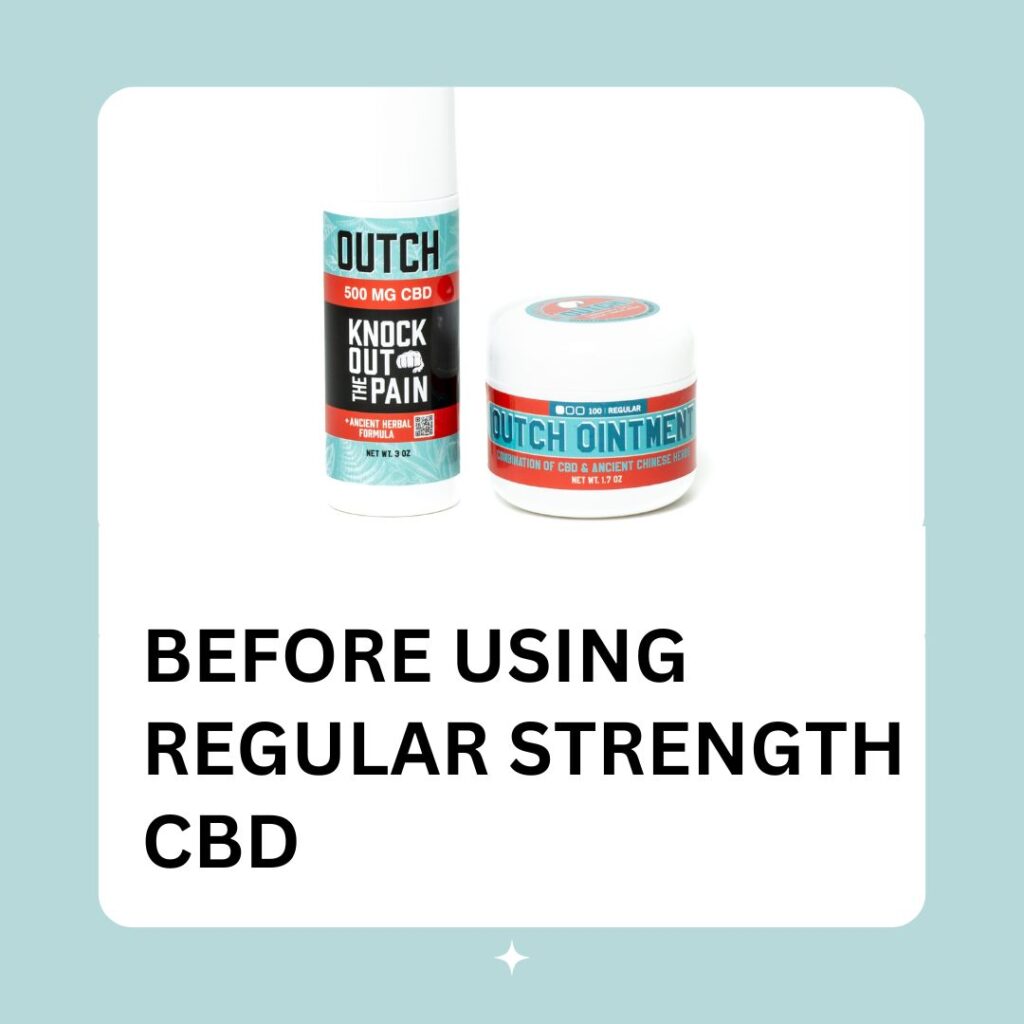 Outch Ointment Regular Strength CBD roll-on (500mg) – broad spectrum CBD formula for pain relief, muscle soreness, and joint support.