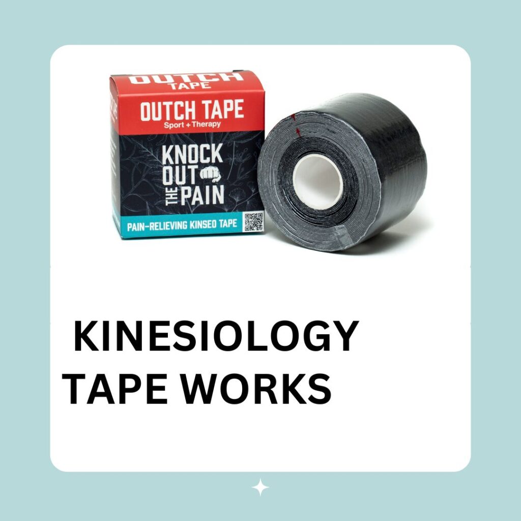 Ultimate Pain Relief Duo featuring Outch Roll-On with 500mg CBD and Kinesiology Tape for natural relief from back pain, foot pain, and joint discomfort.